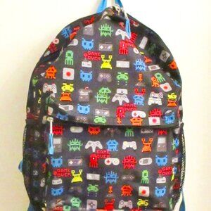 FAB Starpoint Backpack, Black with Gamer Video Game Print, School, Travel